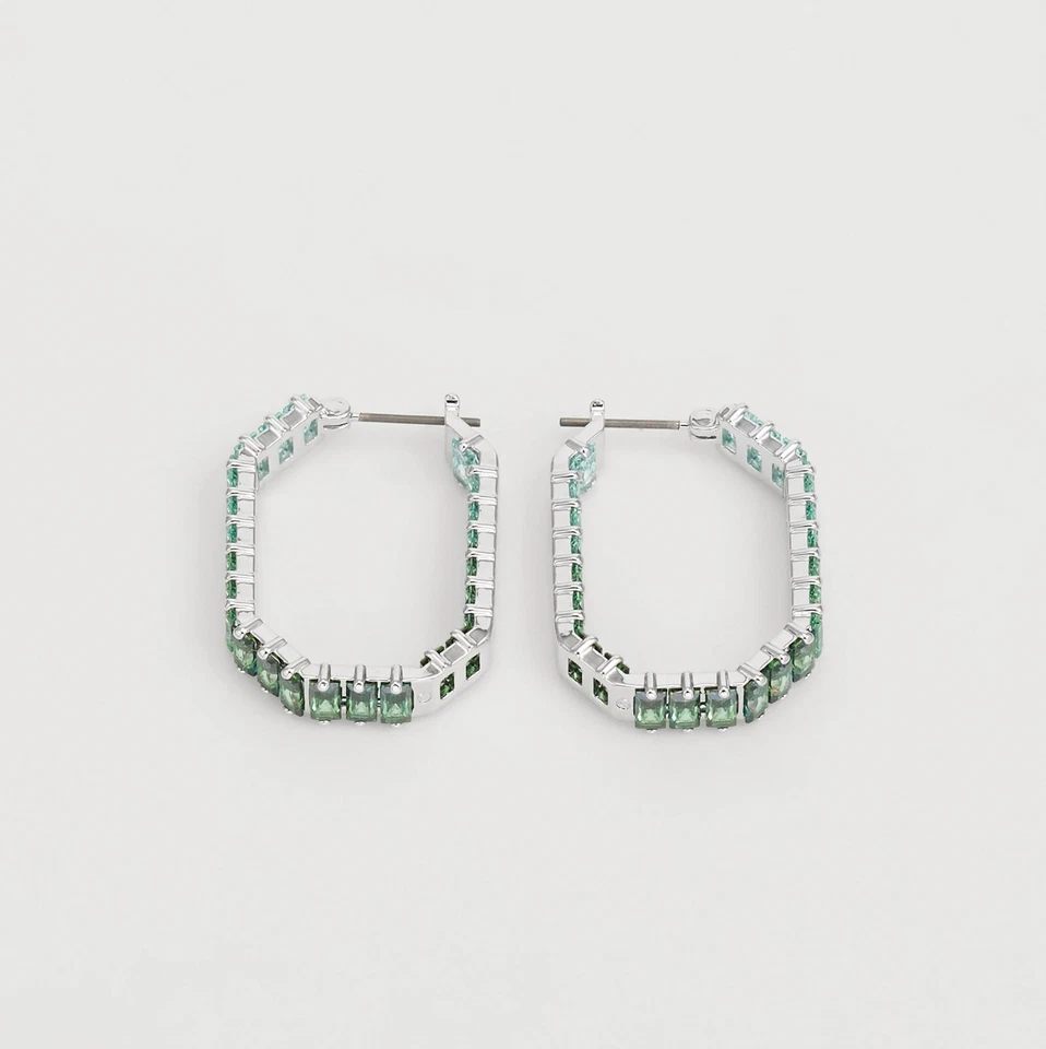 Nuevos en Caja de Regalo SWAROVSKI Marca 5705787 Pendientes Aro Matriz Verde Gradiente Foto 3 de 3