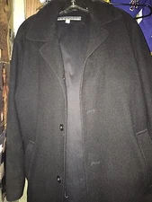 Kenneth Cole Wool Coat Medium Black FREE SHIP