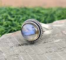 925 Sterling Silver Natural Labradorite Gemstone Ring Handmade AllSize Ring RN41
