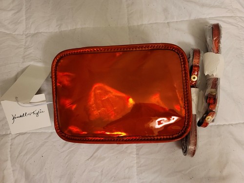 Kendall + Kylie Crossbody With Removable Strap Red Metallic Zipper Bag New - 第 3/4 張圖片