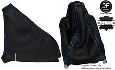 BLAU NAHT LEDER SCHALTSACK & HANDBREMSMANSCHTE F?R HONDA CIVIC DEL SOL 92-97