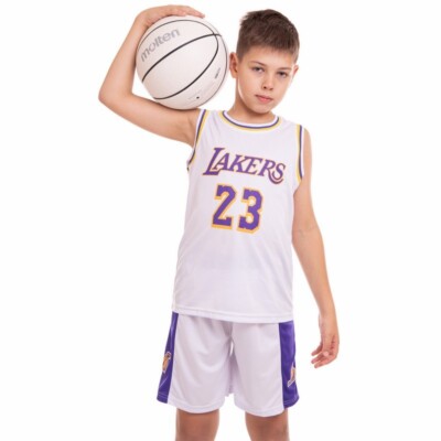 Lebron James 23 Los Angeles Lakers kids teens white