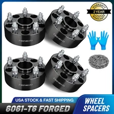 (4) 2" Inch 5x5 Hubcentric 14x1.5 Wheel Spacers For Jeep Wrangler Grand Cherokee