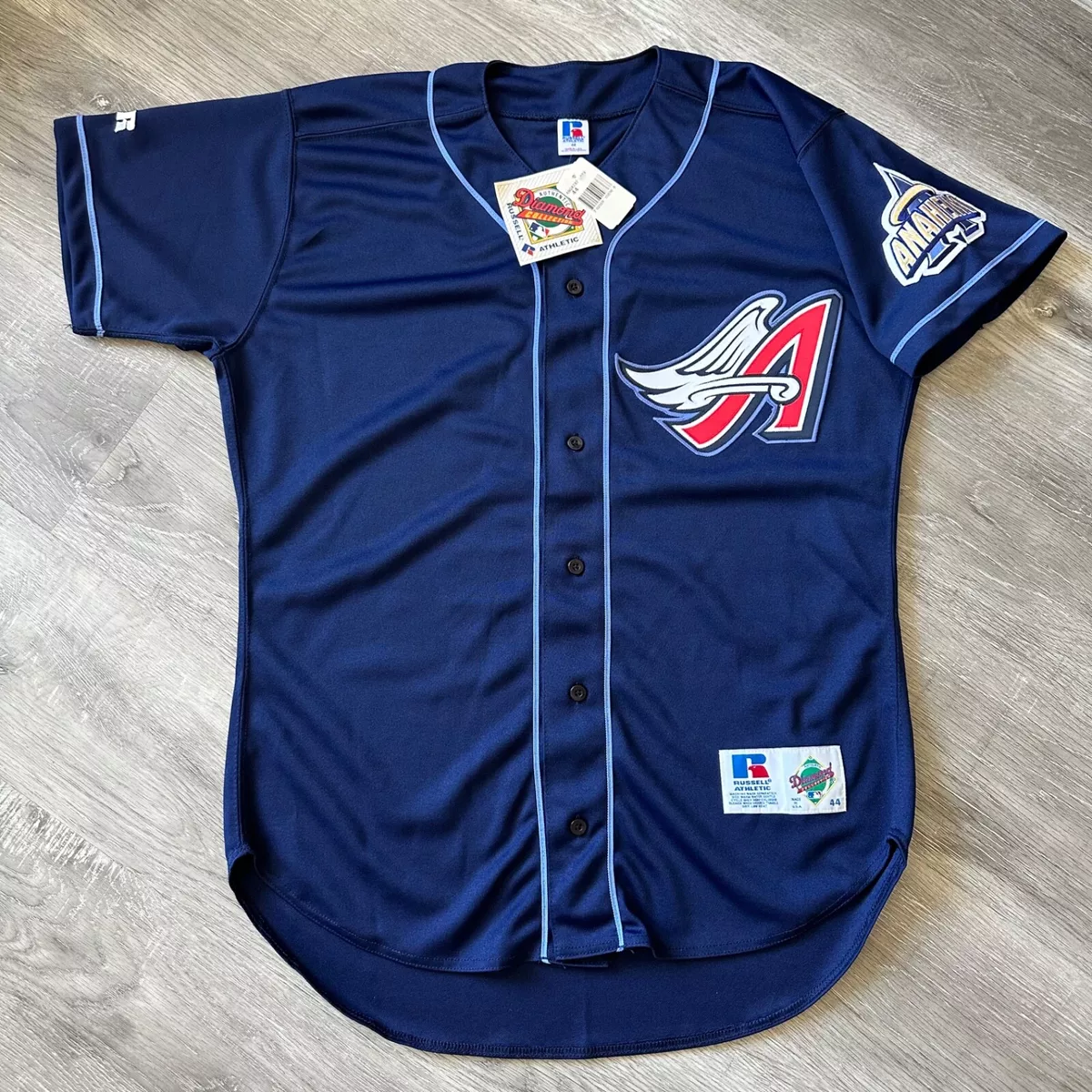 ANAHEIM ANGELS HIGH QUALITY STITCHED DARK BLUE BLANK JERSEY SIZE KIDS  LARGE