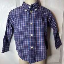 Chaps Plaid Toddler Boy Button Down Shirt Long Sleeve 18Months