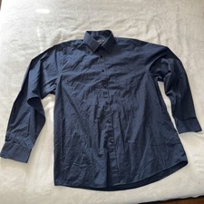 Cedar Wood State Dress Shirt Mens 16.5  42cm Long Sleeve Regular Fit Solid Blue