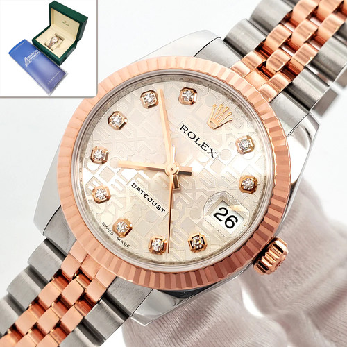 Rolex Datejust Silver Jubilee Diamond Dial Rose Gold/Steel 31m...