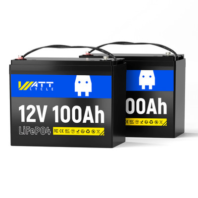 2pcs 12V 100Ah LiFePO4 Akku Lithium Batterie 100Ah BMS 100A Angelboot Marine