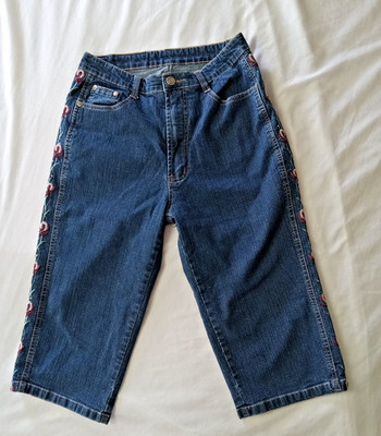 Vintage Y2K SHY GER Embroidered knee Jeans   Small*