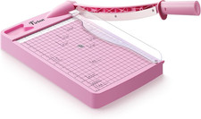 12 Inch Guillotine Paper Cutter, Heavy Duty Paper Trimmer, Pink 12-Sheet Capac