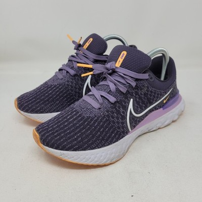 Nike React Infinity Run Flyknit 3 Womens 8.5 Purple DD3024-502 Running Shoes