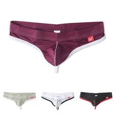 Men's Low Waist Breathable Mesh G String Underwear Bikini Briefs Bulge Pouch