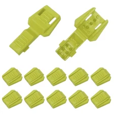 0.5" Zipper Pull Cord Lock, Plastic Shoe Lace End Clips, 12 Pack Light Green