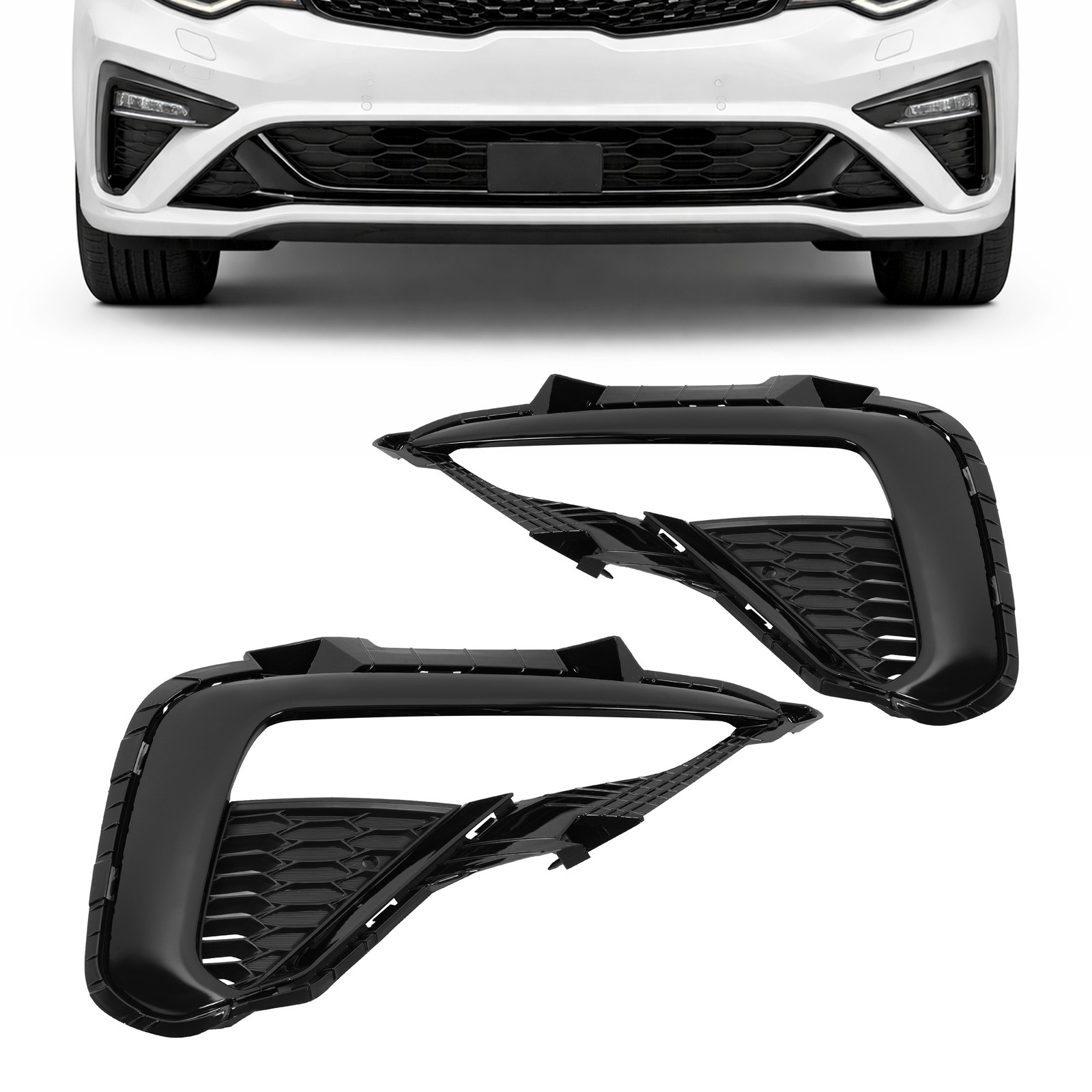 Fog Light Trim Bezel Set For Kia Optima 2019-2020 Front Driver & Passenger Side