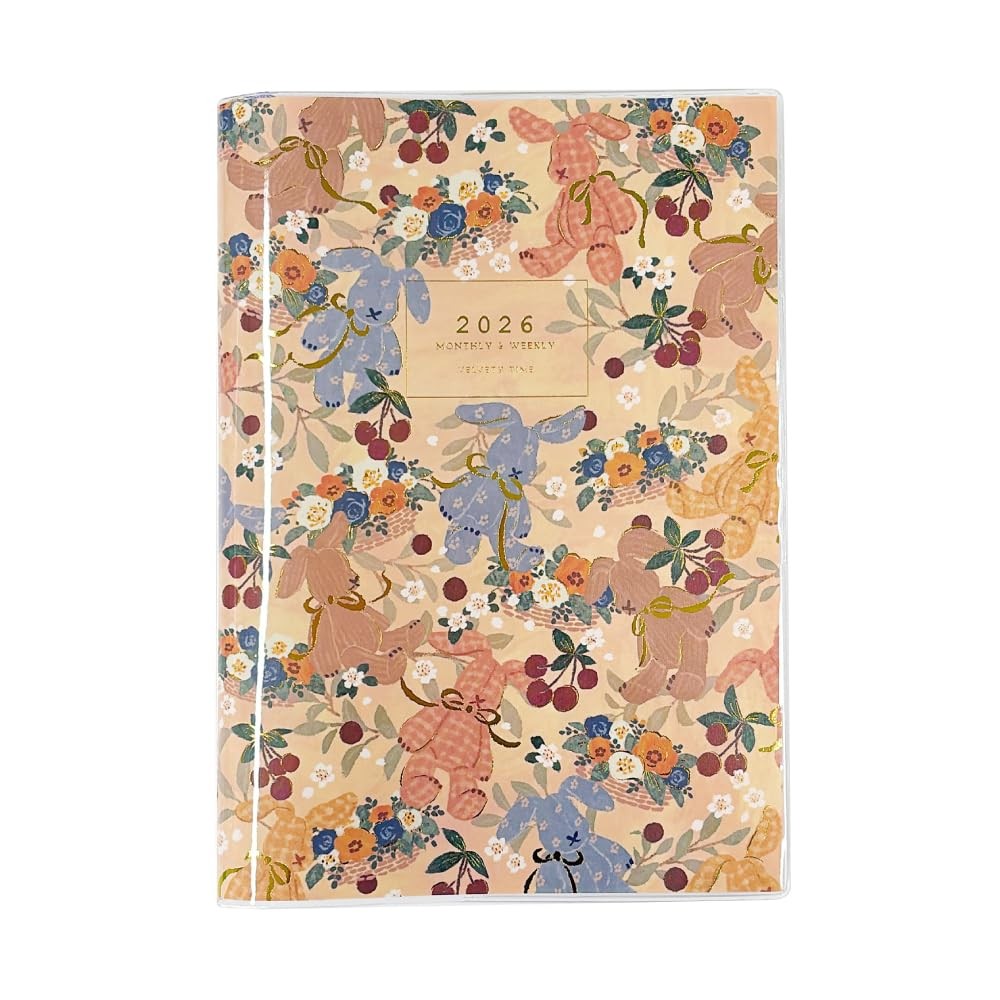 Tomoko Hayashi 2026 Schedule Book B6 Weekly Planner Cherry & Teddy Rabbit 202510