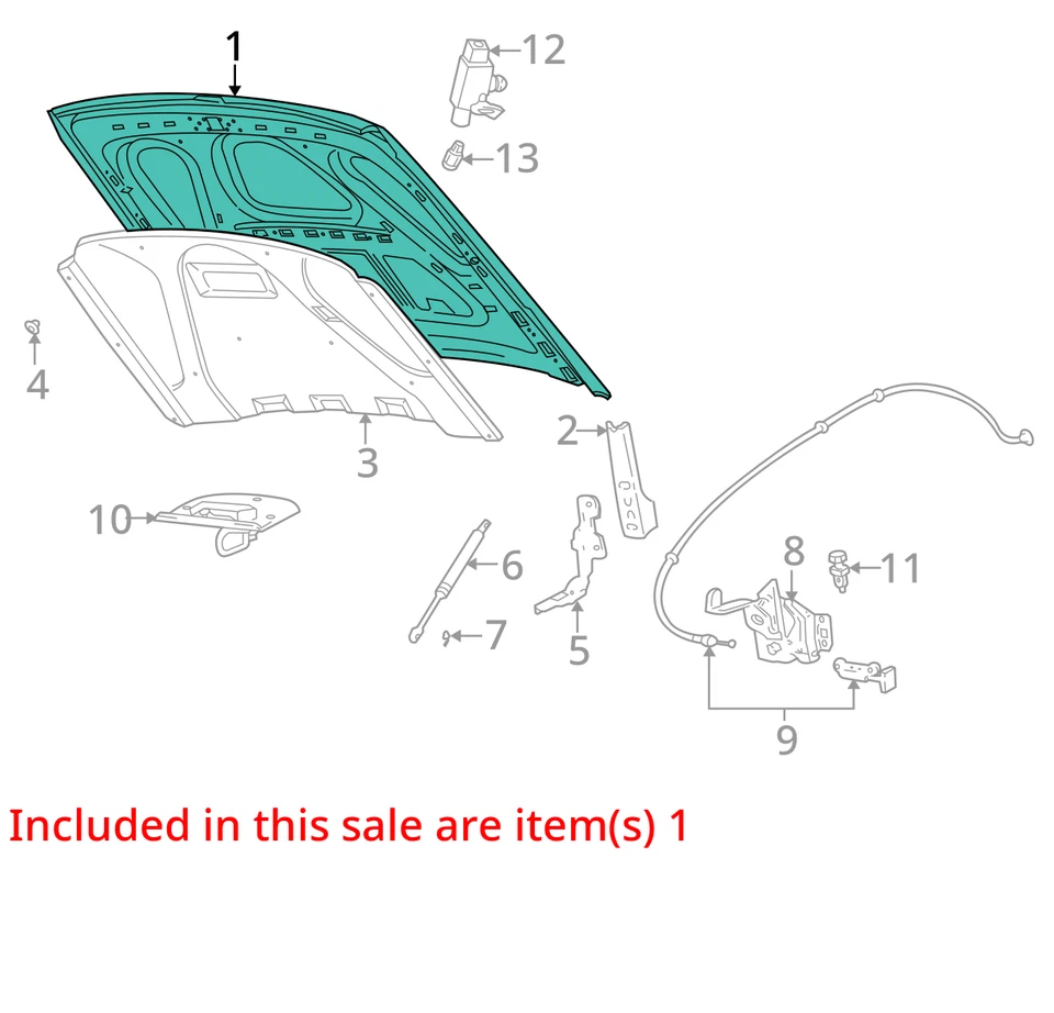 1998-2011 Ford Crown Victoria Hood Oem WRDJM - Image 2 of 3