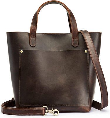 Chic Leather Mini Crossbody Tote with Inner Pouch for Daily Use