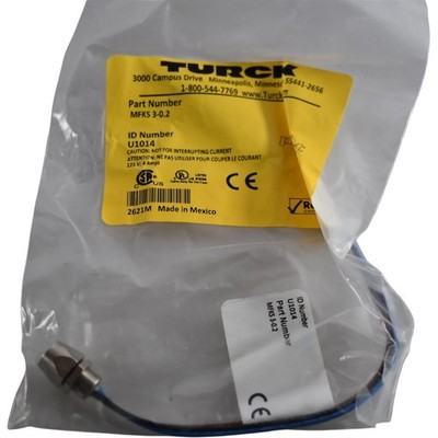 NEW Turck MFKS 3-0.2 Picofast M8 Female Receptacle Front Mount 3-Pin 0.2m Cable