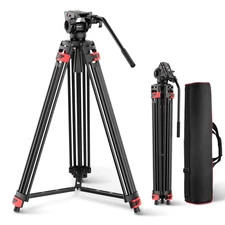 NEEWER TP37 74in Video Tripod Fluid Head for Manfrotto 501 Max Load 176lb