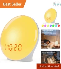 Wake Up Light Alarm Clock Kids Sunrise Simulation Nightlight FM Radio