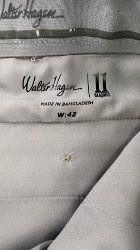 Walter Hagen pantaloncino da golf uomo grigio chiaro taglia 42 10" cucitura interna - Foto 3 di 5