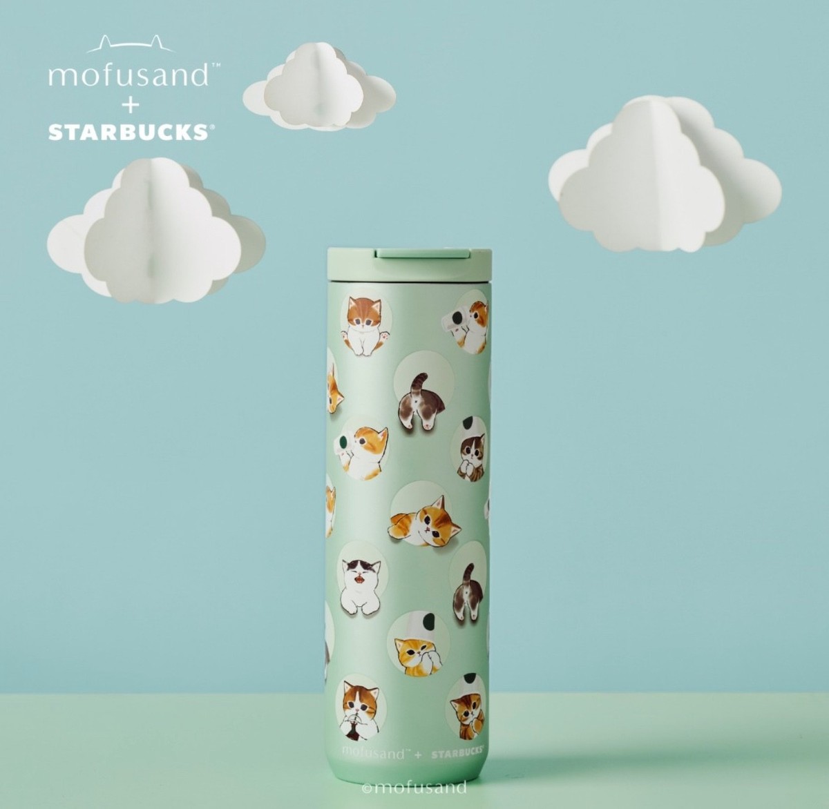 【mofusand starbucks】カップクリップ　 シンガポール　4点 シンガポール限定】Starbucks ×MOFUSAND カップクリップ