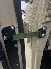 2 Hard X-door Limiter Straps GRN L/R Nylon Door Strap fits HUMVEE, BLK Hook