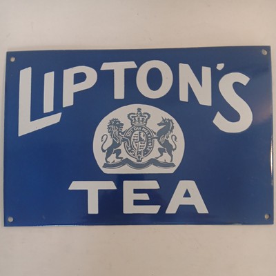 Liptons Tee Emailschild Cafe Schild Tea Shop Kitchenalia Sammlerstück