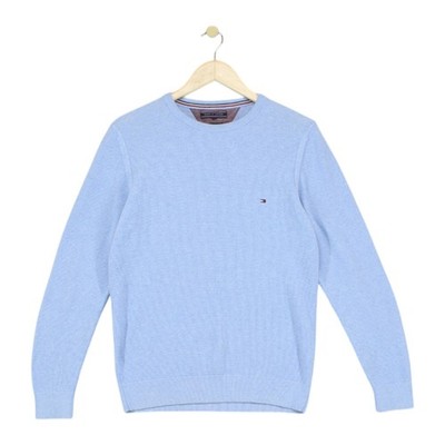 Tommy Hilfiger Ripppullover Herren Größe S Blau Premium Baumwolle