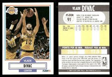 Vlade Divac Rookie 1990 Fleer #91 RC Los Angeles Lakers HOF NBA Basketball Card. rookie card picture