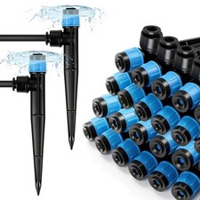30 Pack Quick Connect 1/4 Inch Drip Irrigation Emitters Fittings, 1/4'' Dripl...