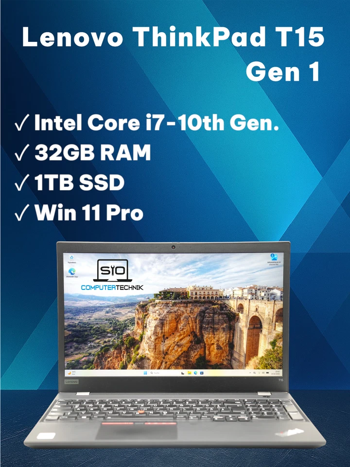 Lenovo ThinkPad T15 G1 · i7-10510U · 32GB · 1TB, Foto 1 von 5