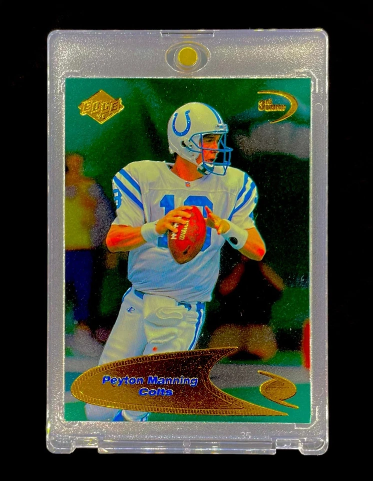 Tarjeta de novato Peyton Manning rara lámina de oro 1998 SP Edge no automática - COLTS Foto 2 de 4
