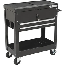 Ironton 2-Drawer Tool Cart, 30-1/2in.L x 14-1/2in.W x 33in.H, 350-Lb. Capacity