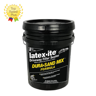 Latex-ite 4.75 Gal. Sand Mix Driveway Filler Sealant covers 400 sq ft made in US
