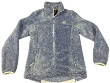 The North Face Osito Jacket Womens Medium Fuzzy Fleece Blue Full Zip Sweater