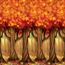 Beistle Fall Trees Backdrop - Thanksgiving/Fall  Party Supply  Decoration