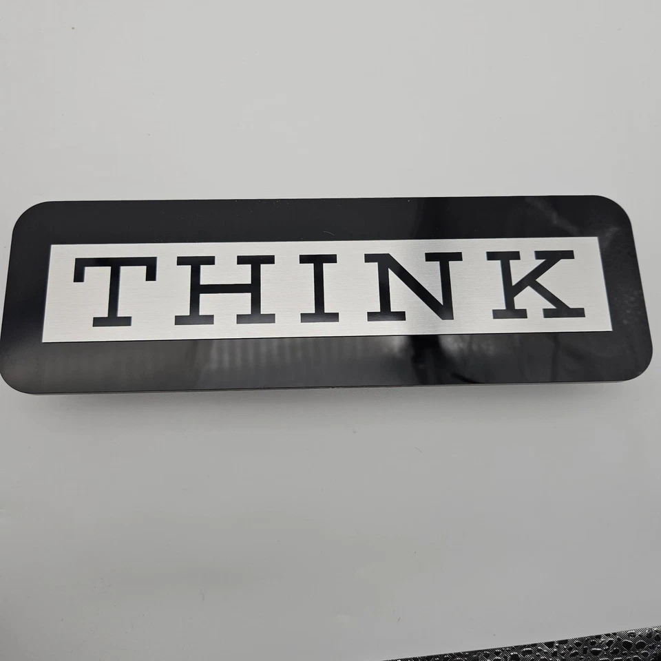 IBM THINK SIGN PLAQUE Rare Authentic Computer Desk Accessory Executive Gift - Image 2 of 4