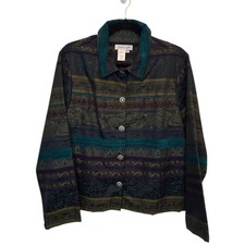 Coldwater Creek Medium Artsy Multi Color Multi Pattern Blazer