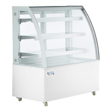 49" White 3-Shelf Curved Glass Refrigerated Bakery Display Case w/ LED Lighting