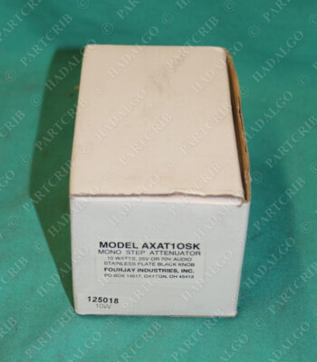 Fourjay Industries, AXAT1OSK, Mono Step Attenuator Knob Stainless Steel 10W 25V 