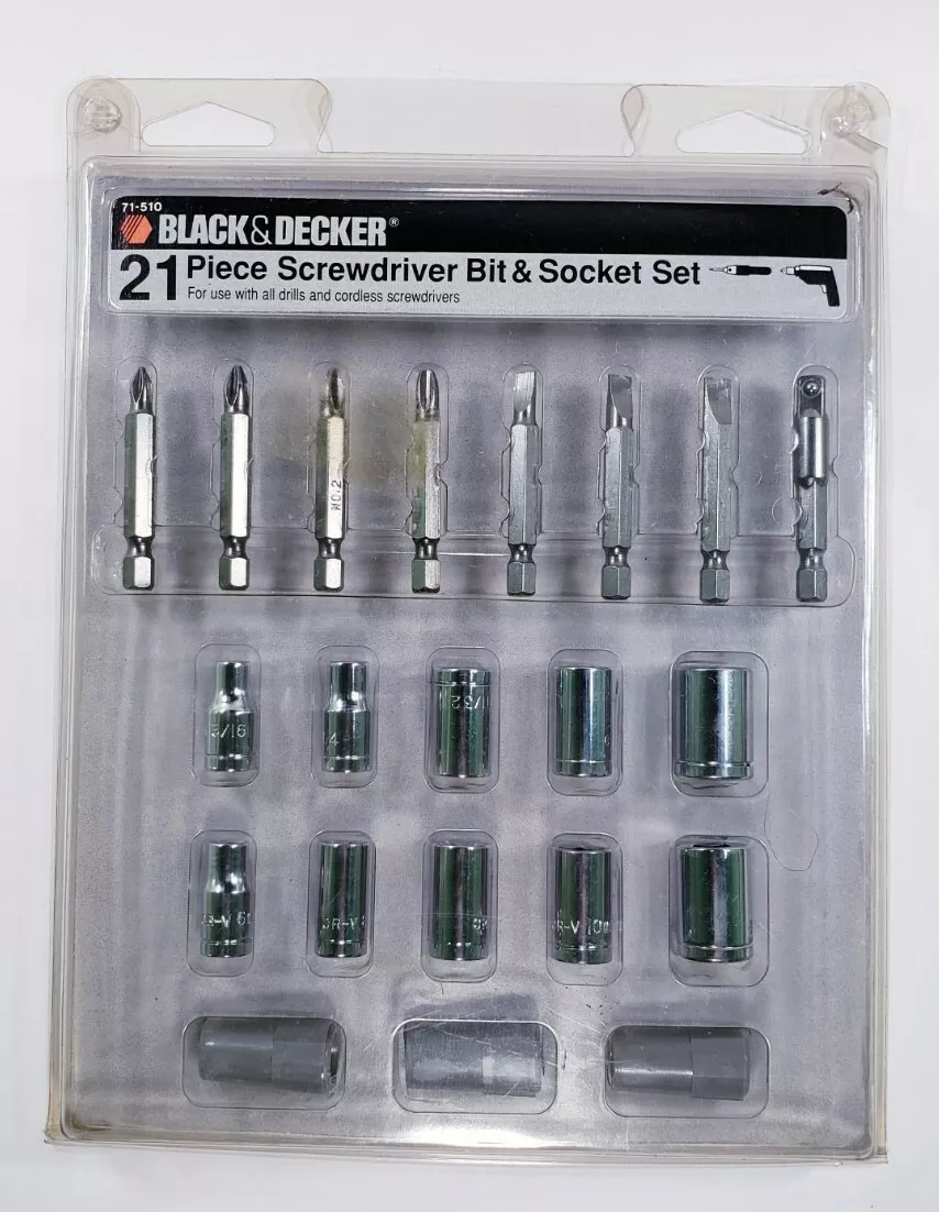 VINTAGE Black & Decker 21 Piece ScrewDriver Bit & Socket Set 71