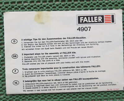 Faller AMS  -- Original Anleitung für Bausatz 4907, Boschtribüne #201119