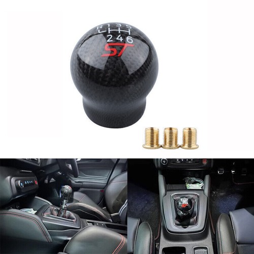 CARBON FIBER SHIFT GEAR KNOB for FORD FOCUS MK3 MK4 FIESTA MK7 MK8 ST ECOBOOST S - Picture 4 of 9