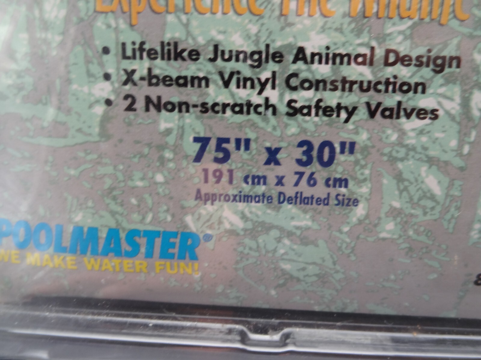 NEW Poolmaster Jungle Wildlife Tiger Float Lounge Pool Water 75x30 Air Mattress