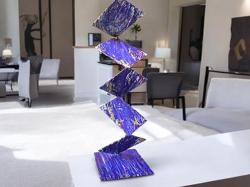 Original Abstract Metal Sculpture, "Purple Rain" by Nicholas Turner - Picture 3 of 10