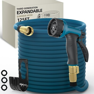 #ad Expandable Garden Hose 125ft New Patented Water Hose with 40 Layers BLUE $44.99