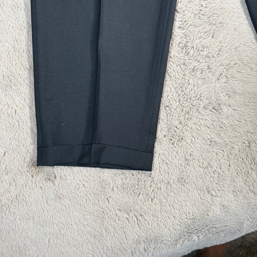 Principe Wool Dress Pants Pleated Front Black Made in Italy Size 36 - Picture 3 of 7
