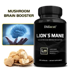 Lion'Smane Mushroom Enhanced Brain Booster Capsule Mood Stress Response 120CT