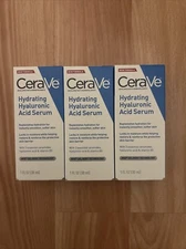 3 PACK Cerave Hydrating Hyaluronic Acid Face Serum - 1oz. (30ml)